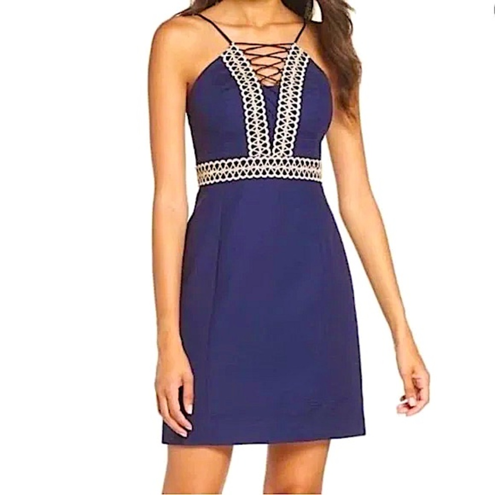 Lilly Pulitzer Trista mini dress High Tide Navy - Picture 1 of 5